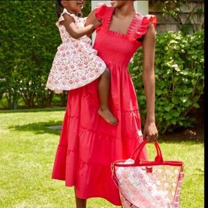 Hill House Home The Ellie Nap Dress Raspberry Red Poplin Size XS